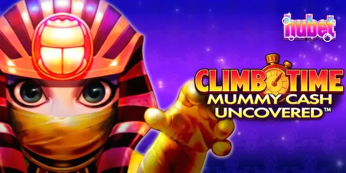 Giao diện trò chơi slot Climb Time Mummy Cash Uncovered với các biểu tượng Ai Cập hiện đại